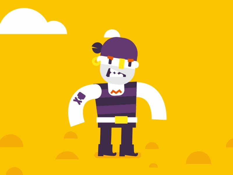 The life of a pirate 2d animation bomb death explosion flat ghost gif life peart