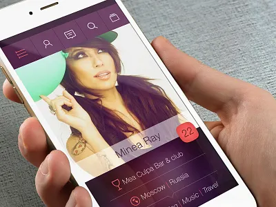 Profile android app dating ios menu profile psd purple social ui user ux