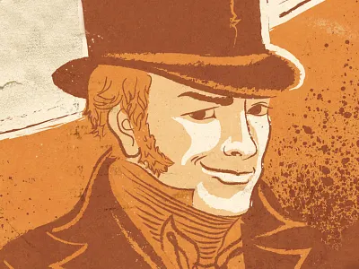 The Mystery of Edwin Drood 1800s art nouveau charles dickens edwin drood english illustration lettering paper pulp texture top hat typography