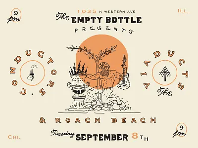 Conductors Show Poster chicago design guitar handmade illustration music type