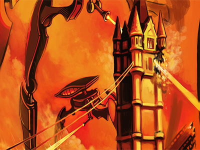 War of the Worlds alien bridge hg wells laser robot tower war