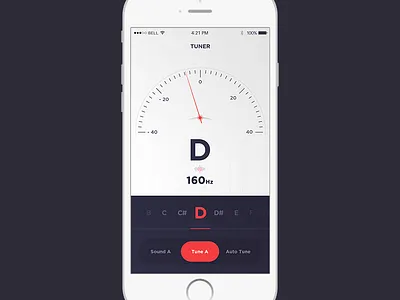 Tuner app guitar ios mobile tuner ui