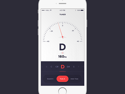 Tuner app guitar ios mobile tuner ui
