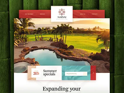 Narvai / Wellness & Spa art button design menu navigation site spa typography web
