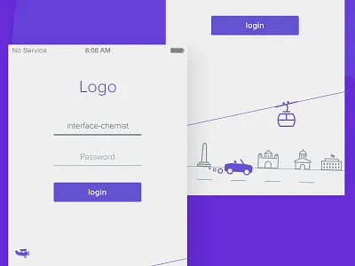 Minimal login screen app button flat form input ios ios7 iphone landing login minimal mobile