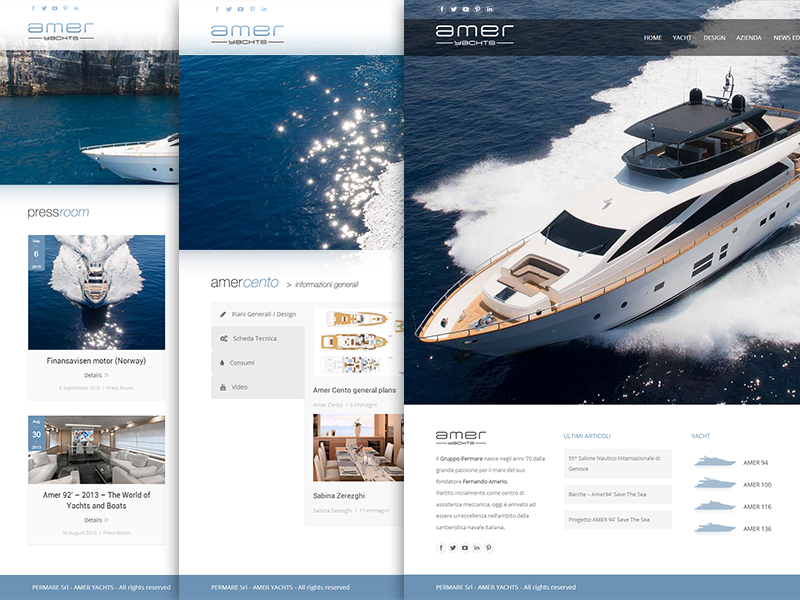 Example of Amer Yachts - official site