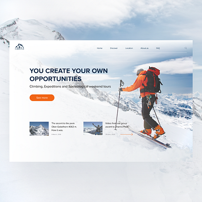 Mountain tour ui ux web design website design