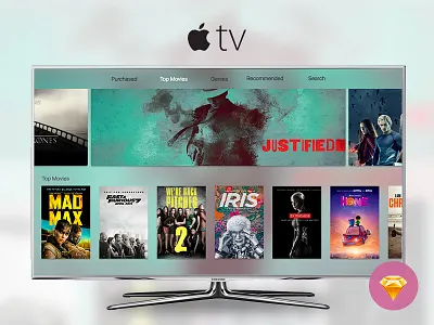 Apple tv 2015 - Free Sketch apple free freebie ressource sketch tv