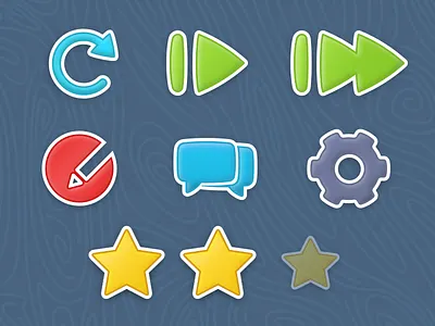 Kids TV app icon set app chunky icons interface kids player ui vector