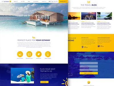 Travel Portal Homepage animation art direction branding design flat getaway travel ui ux web design website