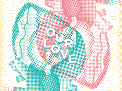 2015 Polaris Music Prize Poster caribou gig poster halftone heart illustration lines love screen print texture veins