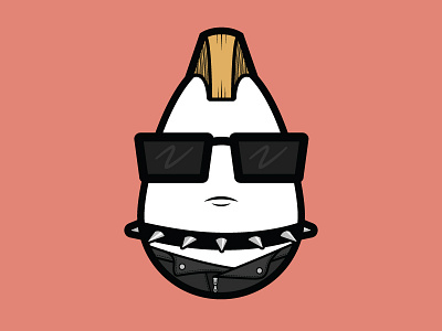 Bad Egg adobe illustrator bad egg egg graphic design illustrator leather jacket mohawk spike necklace spikes sunglasses vector vector art
