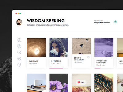 Day 004 - Media Library app clean dashboard desktop library media movie playlist ui white widget