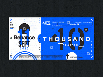 40 Thousand behance blue followers icons shots thanks thankyou ticket