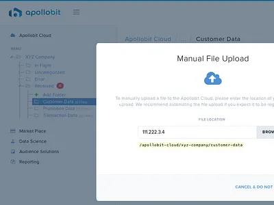 Manual File Upload bootstrap browse d3 dashboard files select tree upload