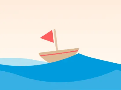I'm on a Boat flat fun illustration sketch vector