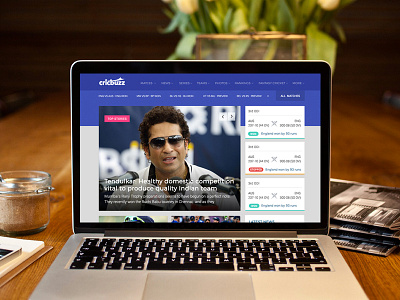 Cricbuzz Home page design blog cricket material design news ui ux website