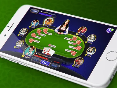 Poker Game Table View building card coin decks game illustration poker splash