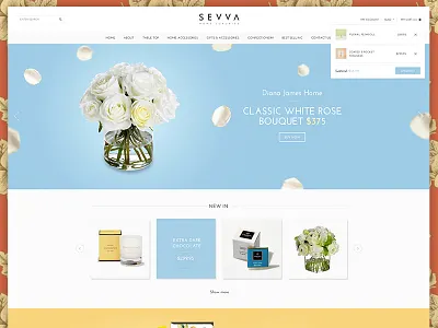 Sevva clean commerce design flat shop slider ui ux web