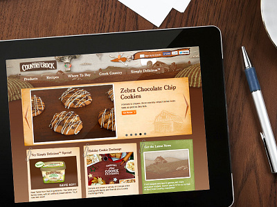 Country Crock Website digital food home page landing page web web page webpage