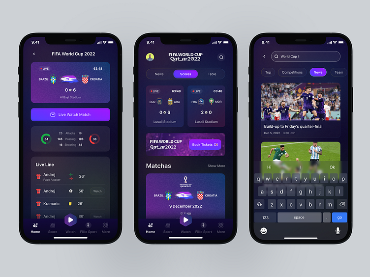 Filllo Live Score App UI Kit by Filllo Design Agency on Dribbble