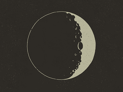 Moon by Hand by hand crater crescent hand illustrated lunar moon night planet solar solar system space