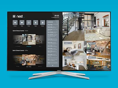 Google Nest Pro For Android TV android app concept dashboard google nest tv ui