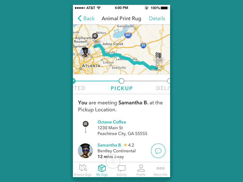 Delivery Tracking ios map priniciple progress