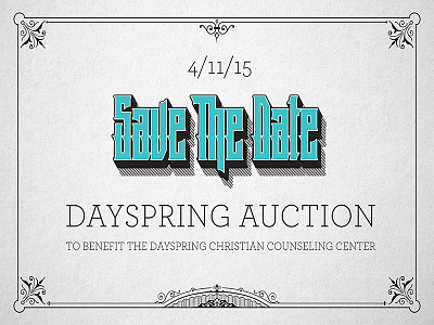 2015 Dayspring Save the Date Card graphic design illustration letter mailer print