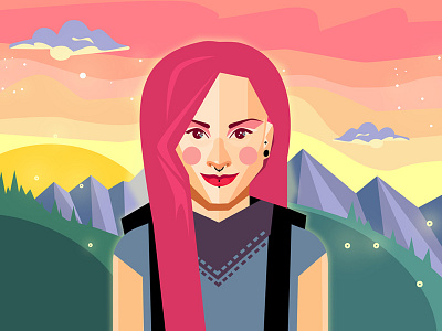 Mountains adventure time adventures art avengers colorful comics flat flat illustration girl illustration portrait shot