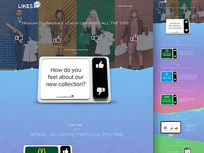 TryLikes Landing Page animation device gradient landing minimal mockup neat page simple transition