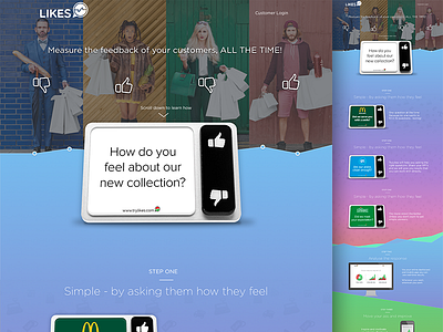 TryLikes Landing Page animation device gradient landing minimal mockup neat page simple transition
