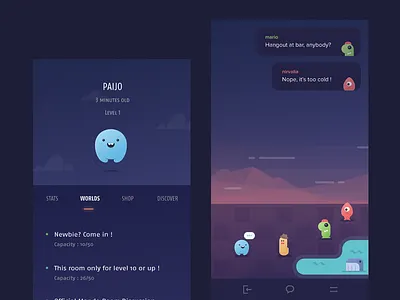 Chat Room Conversation Page app chat conversation illustration interaction ios monster network room social talk