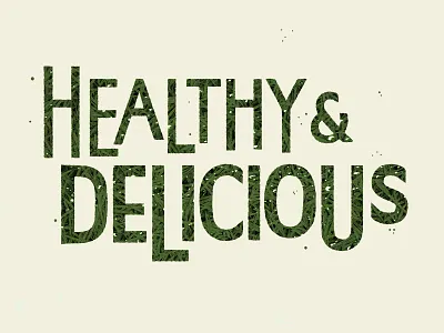 Leafy Lockups green lettering type veggies