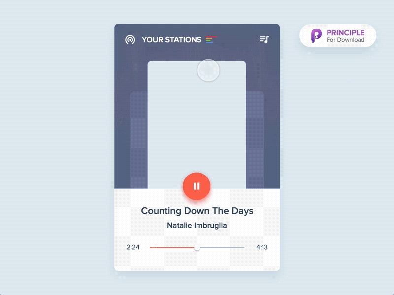 Swipe_Principle share animation freebie music principle sketch widget