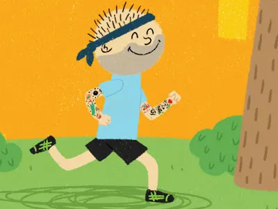 Gratitude character gratitude illustration jogging running tattoos