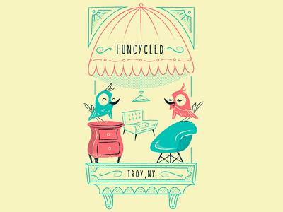 Vinny & Furb art birds illustration retro vintage
