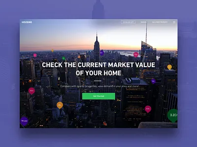 Property Intellgence Tool house housing.con landing screen onboarding property ui ux web