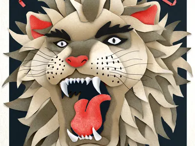 Horse Feathers Poster cutout horse feathers lion paper poster texture