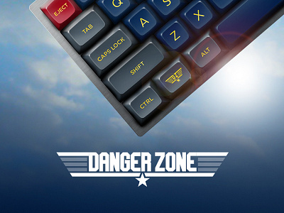 Danger Zone - Custom Keycap Mock-ups air force keyboards keycaps mechanical keyboards photoshop plastic products realism