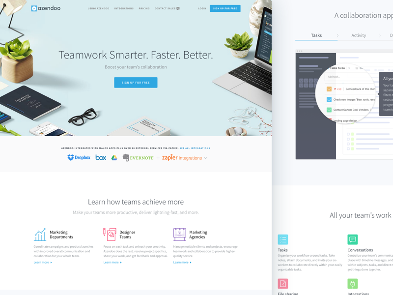 Azendoo new website azendoo home landing page new website
