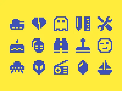 Pixelified (week 19): 15 Free icons 8bit free freebie gaming icon pack icon set icons pixel icons pixelart pixelated pixels svg