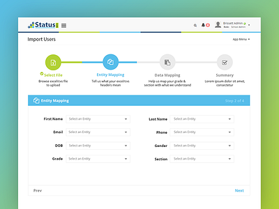 Data Import Wizard form wizard uiux