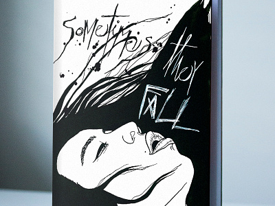 Sometimes They Fall illustrated book cover black and white book book cover cover illustration ink poster
