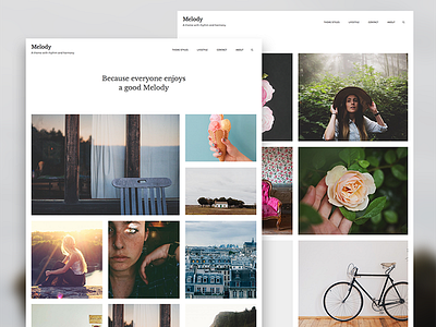 Melody blog design layout theme ui web design wordpress