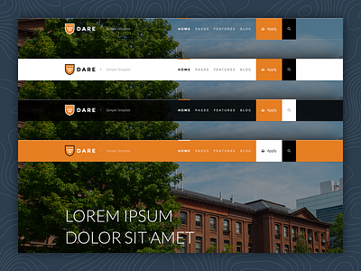 Header Color Options college education header options page sample simple template theme typography university wordpress