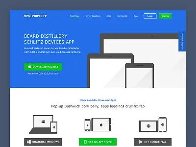 VPN - Download App apps blue download iphone mac user interface vpn web design