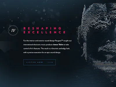 Peugeot™ Fractal - Type Treatment car clean design flat home interface minimal onepage peugeot ui ux webdesign