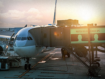 Poster / Billboard Mock-Ups - Airport Edition advertisment flight flyer mock up mockup photo plane showcase terminal transport travel