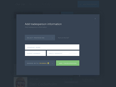 Add information modal add clean dark information minimal modal